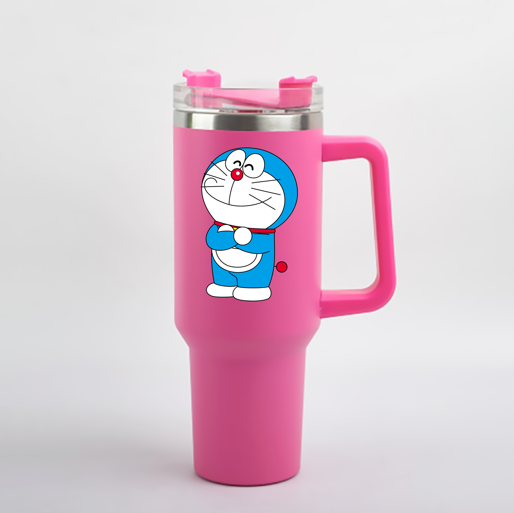 （画像用） ドラえもん Doraemon 1200mL車用タンブラー - クリスタルステッカー（プラスチックストロー付き）